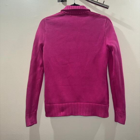 Vintage Ralph Lauren Sport Pink Zip-Up Cable Knit Jacket Size Medium - Picture 4 of 15